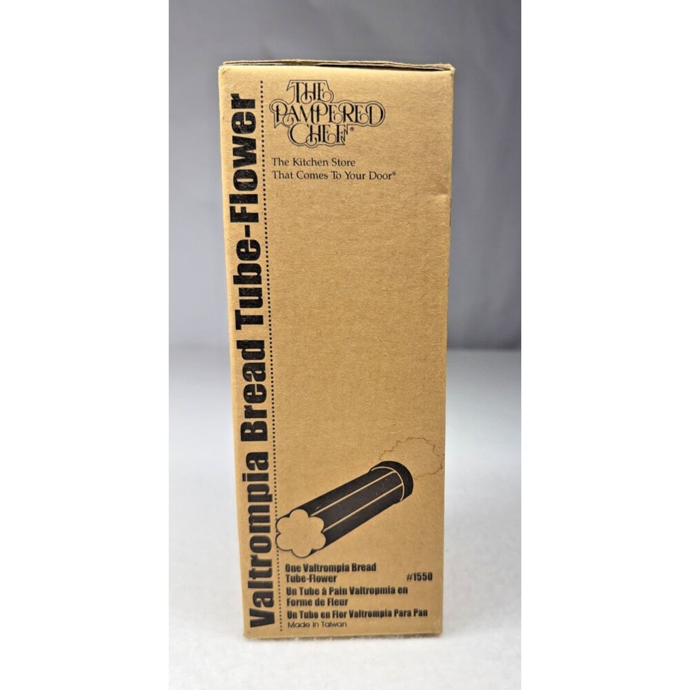 Pampered Chef #1550 Valtrompia Flower Bread Tube Mold Box Recipe Book Vintage